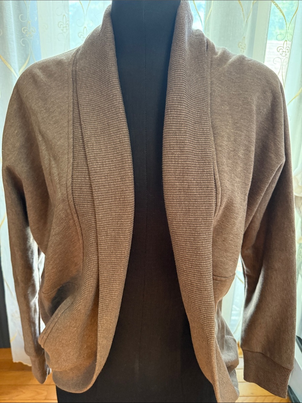 Banana Republic Brown Shawl Collar Open-Front Cardigan